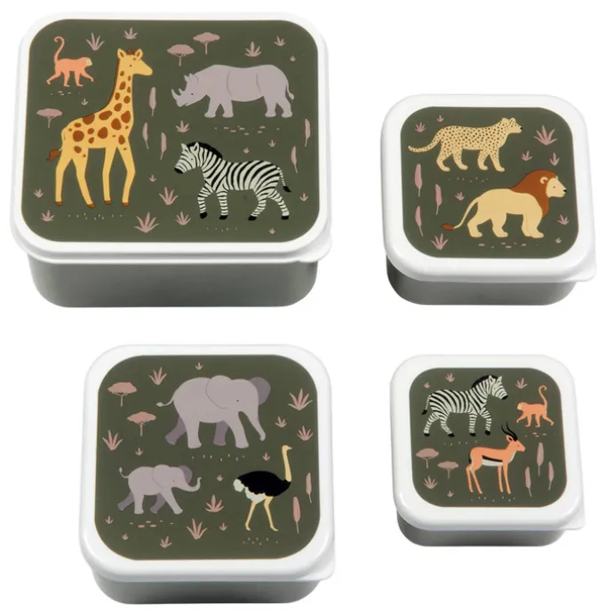 A Little Lovely Company Charlie Lunch & Snack Box savanna