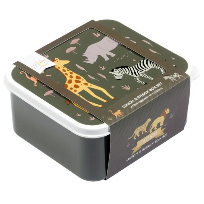 A Little Lovely Company Charlie Lunch & Snack Box savanna