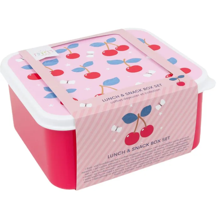 A Little Lovely Company Charlie Lunch & Snack Box cherries