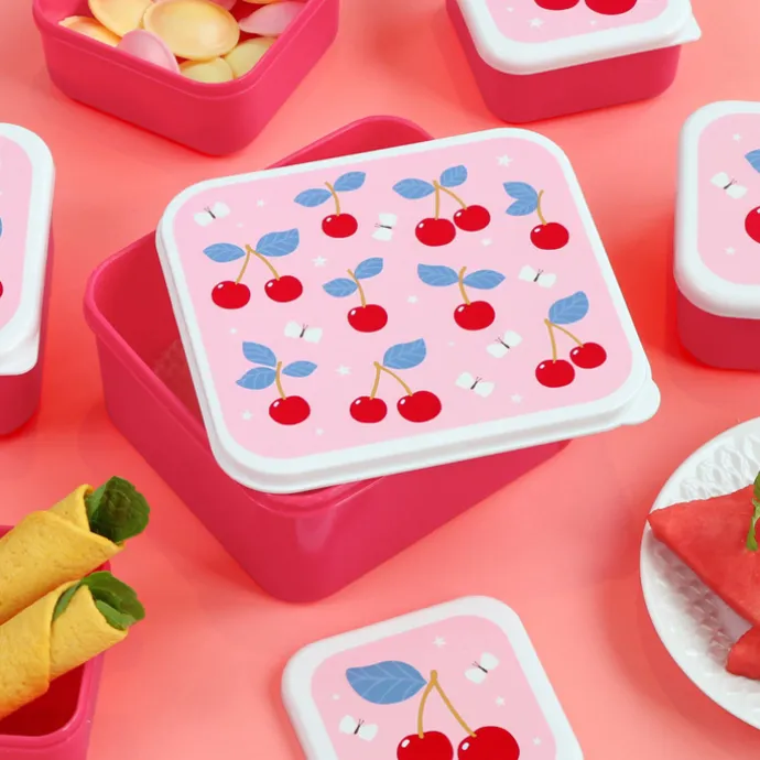 A Little Lovely Company Charlie Lunch & Snack Box cherries