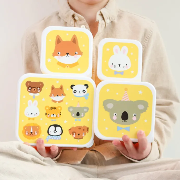 A Little Lovely Company Charlie Lunch & Snack Box animal friends