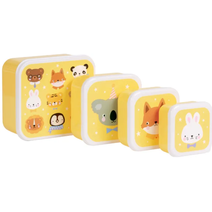 A Little Lovely Company Charlie Lunch & Snack Box animal friends