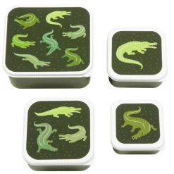 A Little Lovely Company Charlie Lunch & Snack Box crocodiles