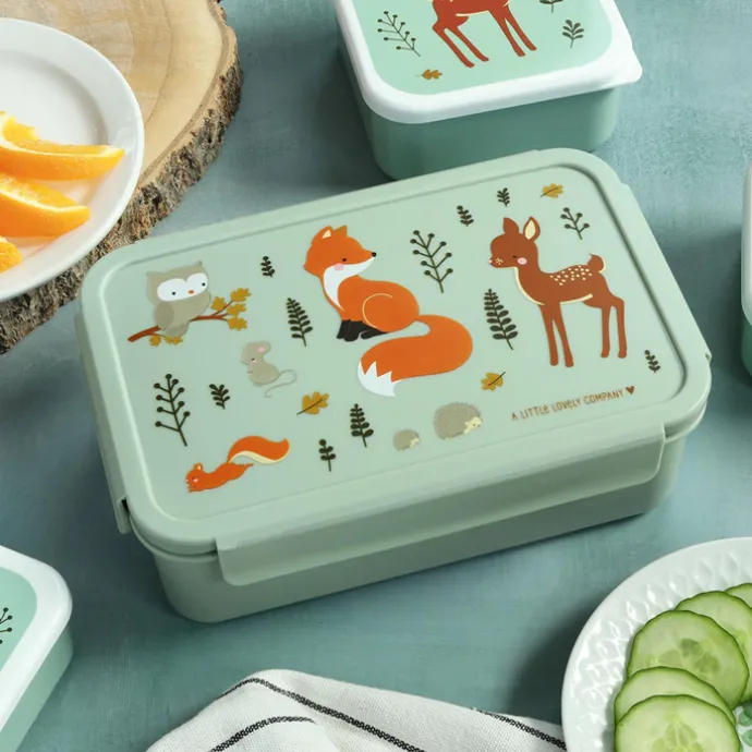 A Little Lovely Company Robin Bento Lunchbox forest friends