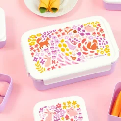 A Little Lovely Company Robin Bento Lunchbox flower garden