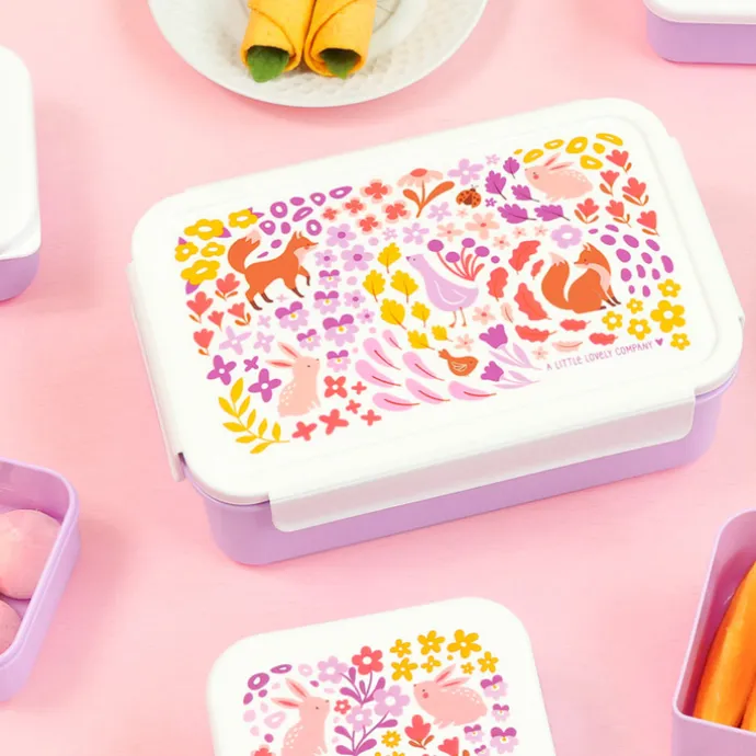A Little Lovely Company Robin Bento Lunchbox flower garden
