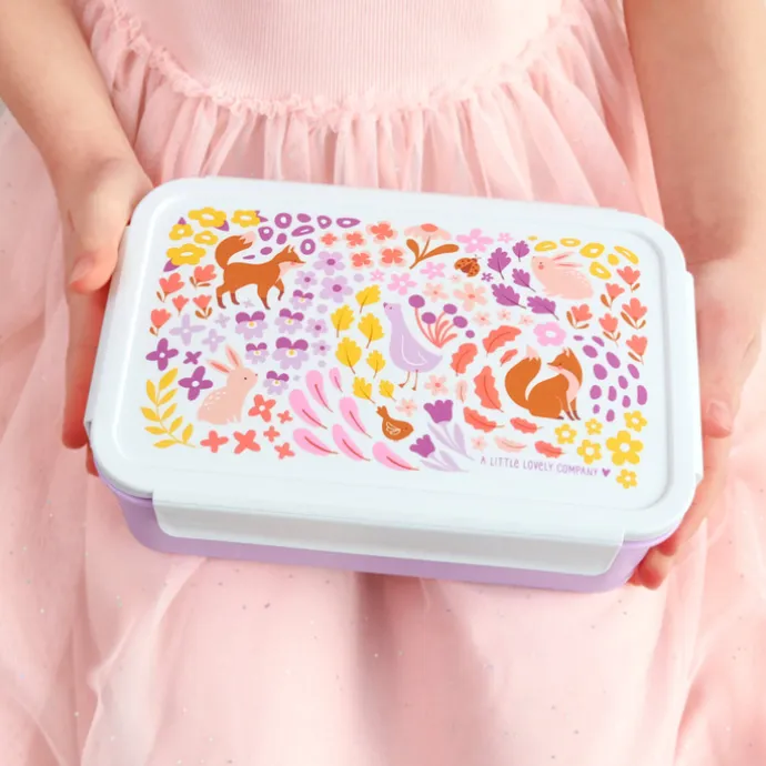 A Little Lovely Company Robin Bento Lunchbox flower garden