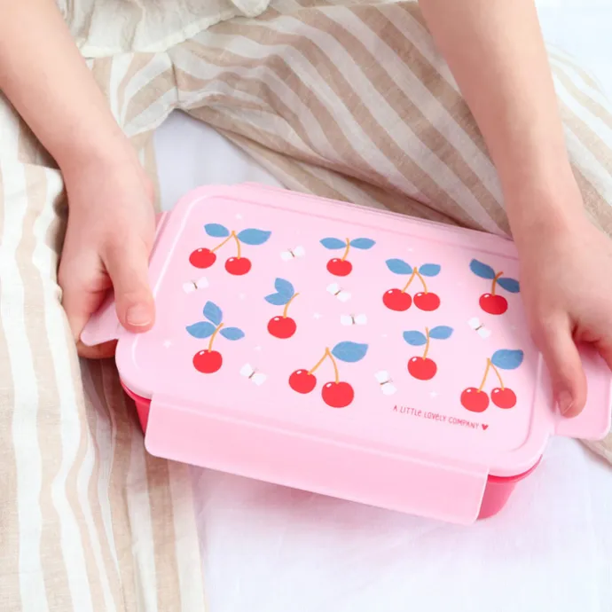 A Little Lovely Company Robin Bento Lunchbox cherries