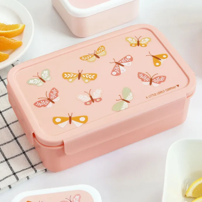 A Little Lovely Company Robin Bento Lunchbox butterflies
