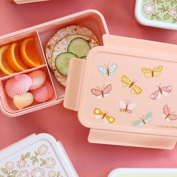 A Little Lovely Company Robin Bento Lunchbox butterflies