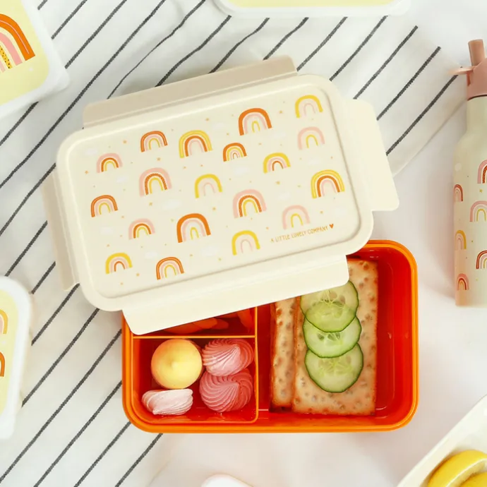 A Little Lovely Company Robin Bento Lunchbox rainbows