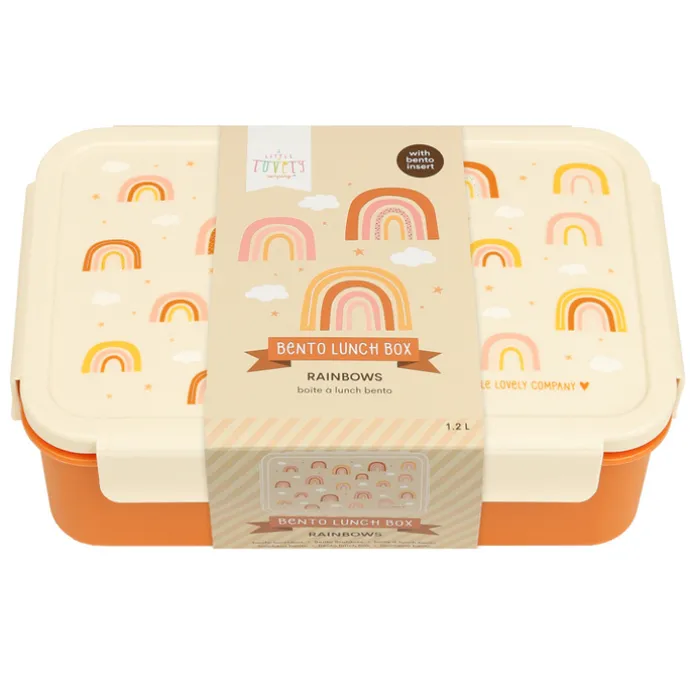 A Little Lovely Company Robin Bento Lunchbox rainbows