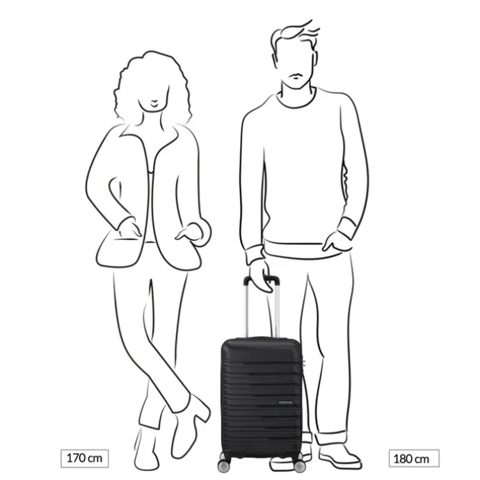 American Tourister Flashline Spin. 55/25 Cabin Trolley shadow black
