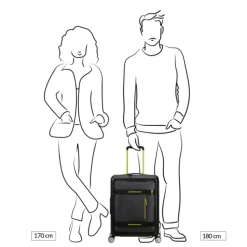 American Tourister Hello Cabin Spinner 55 EXP Coated black/lime
