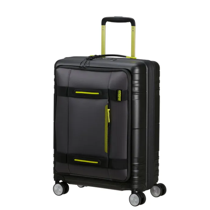 American Tourister Hello Cabin Spinner 55 EXP Coated black/lime