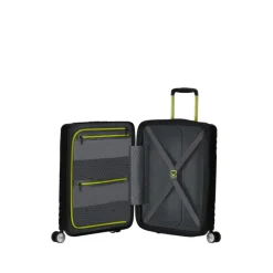 American Tourister Hello Cabin Spinner 55 EXP Coated black/lime