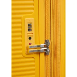 American Tourister Soundbox Spinner 80/30 TSA Expandable golden yellow