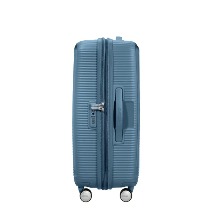 American Tourister Soundbox Spinner 77 Expandable stone blue