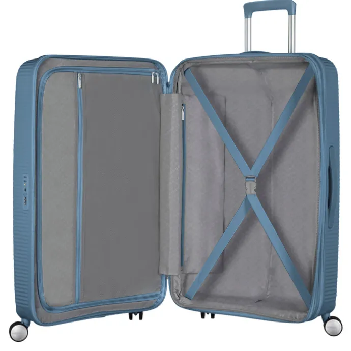 American Tourister Soundbox Spinner 77 Expandable stone blue