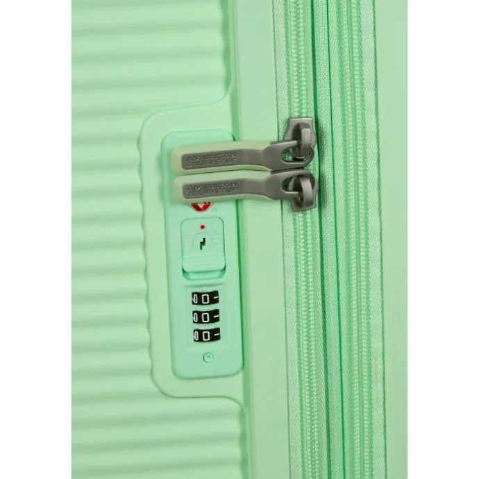 American Tourister Soundbox Spinner 77/28 TSA Expandable pastel green