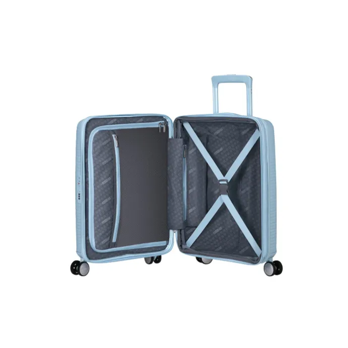American Tourister Soundbox Spinner 55/20 TSA Expandable pastel blue