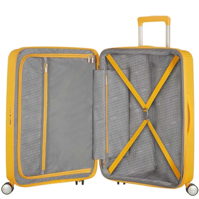 American Tourister Soundbox Spinner 67 Expandable golden yellow