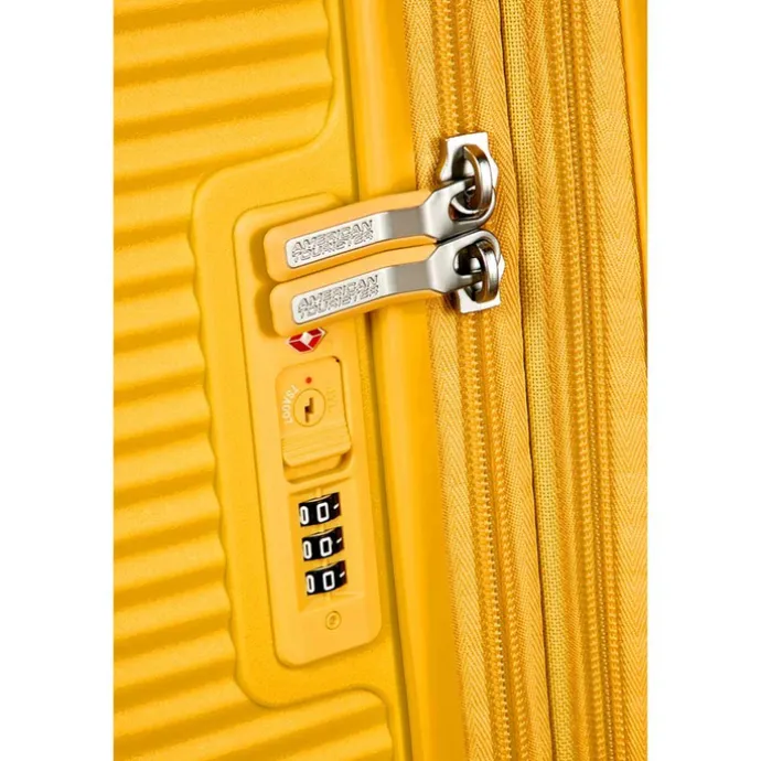 American Tourister Soundbox Spinner 67 Expandable golden yellow