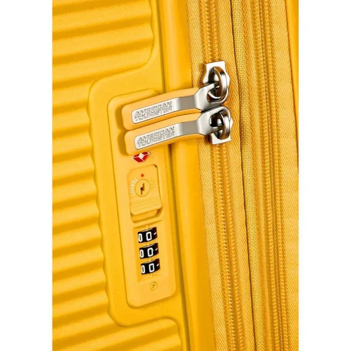 American Tourister Soundbox Spinner 55 Expandable golden yellow