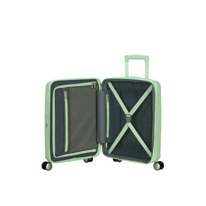 American Tourister Soundbox Spinner 55/20 TSA Expandable pastel green