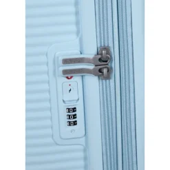 American Tourister Soundbox Spinner 77/28 TSA Expandable pastel blue