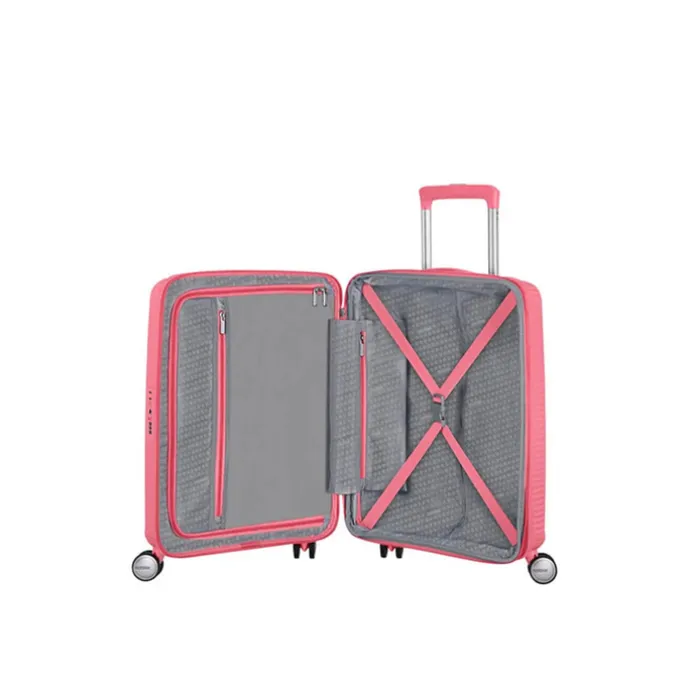 American Tourister Soundbox Spinner 55 Expandable sun kissed coral