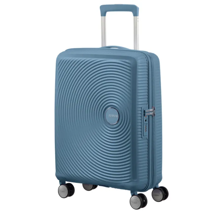 American Tourister Soundbox Spinner 55 Expandable stone blue