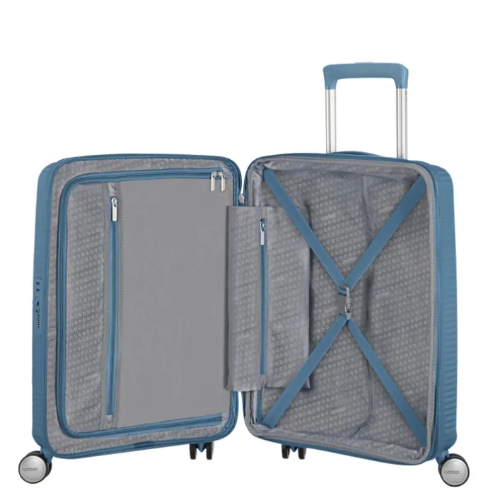 American Tourister Soundbox Spinner 55 Expandable stone blue