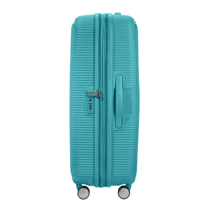 American Tourister Soundbox Spinner 77 Expandable turquoise tonic