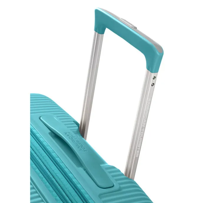 American Tourister Soundbox Spinner 77 Expandable turquoise tonic