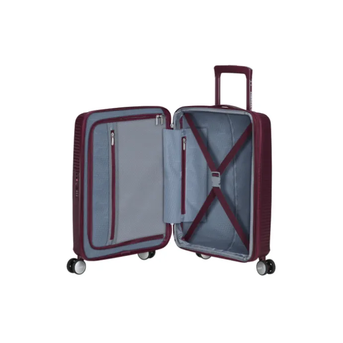 American Tourister Soundbox Spinner 55/20 TSA Expandable wild cherry