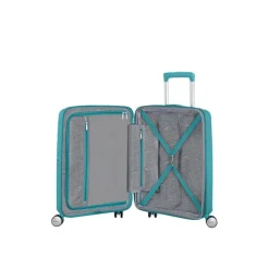 American Tourister Soundbox Spinner 55 Expandable turquoise tonic