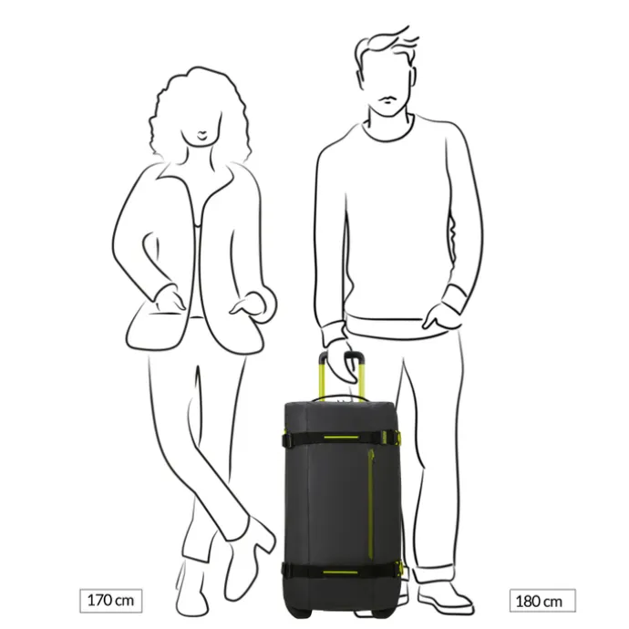 American Tourister Urban Track Duffle/Wheels M Coated black/lime