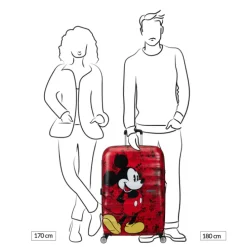 American Tourister Wavebreaker Disney Spinner 77/28 TSA mickey comics red