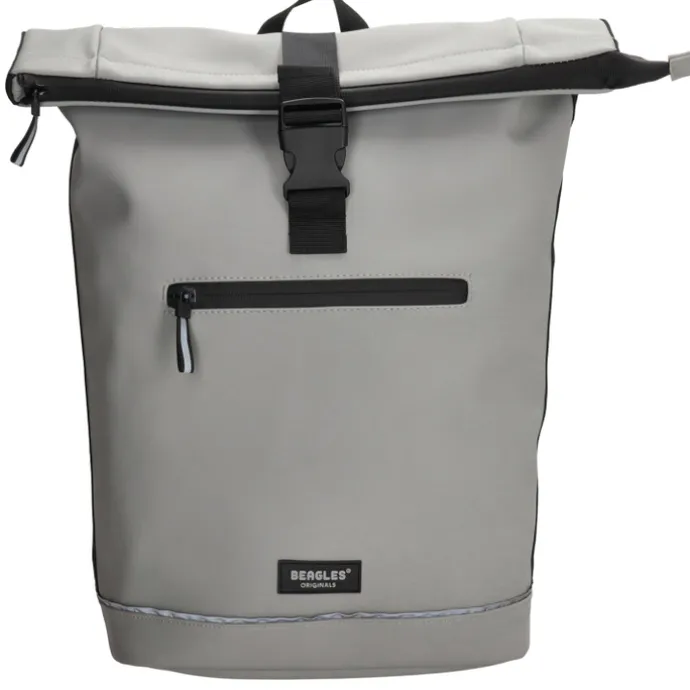 Beagles Originals Rolltop Rugtas Waterproof 15.6" licht grijs