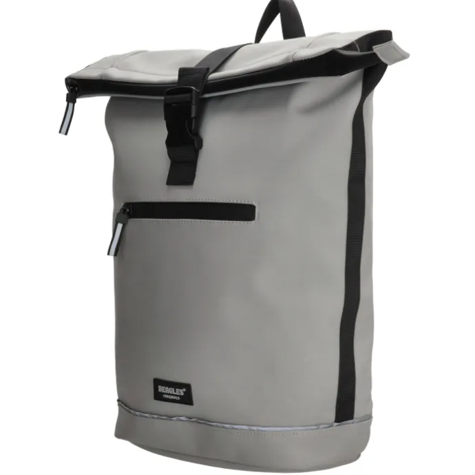 Beagles Originals Rolltop Rugtas Waterproof 15.6" licht grijs