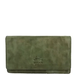 Bear Design Cow Lavato Dames Portemonnee 12cc olive green