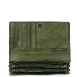 Bear Design Cow Lavato Dames Portemonnee 12cc olive green
