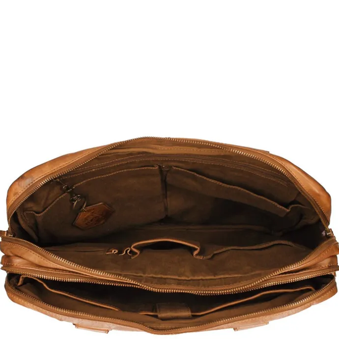 Bear Design Cow Lavato Laptoptas cognac