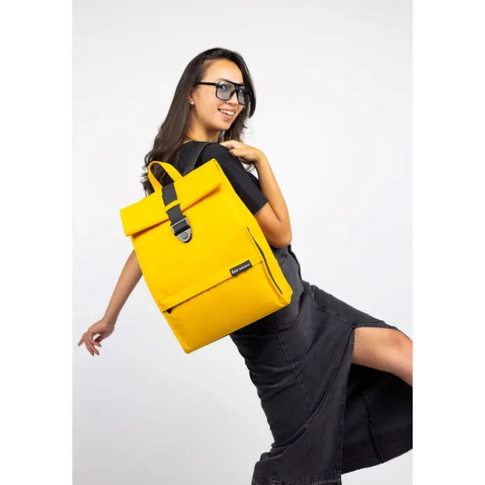 Bold Banana Roll Top Backpack yellow beetle