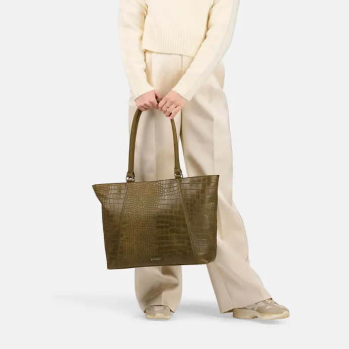 Burkely Cool Colbie Wide Tote 15.6" olive