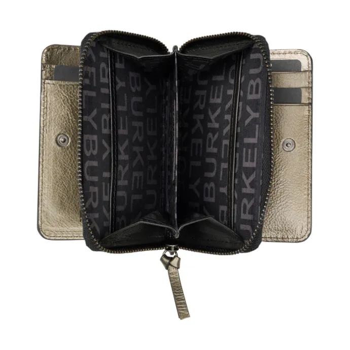 Burkely Creased Crystal Double Flap Wallet gun metal