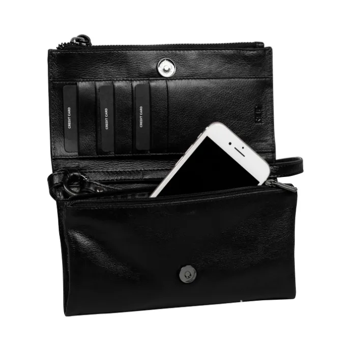 Burkely Creased Crystal Phone Bag black