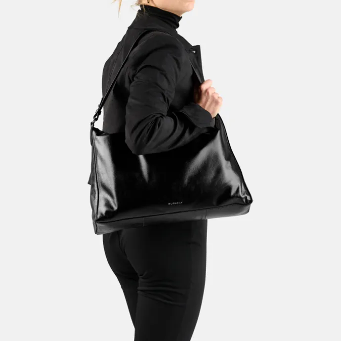 Burkely Creased Crystal Wide Hobo black