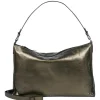 Burkely Creased Crystal Wide Hobo gun metal